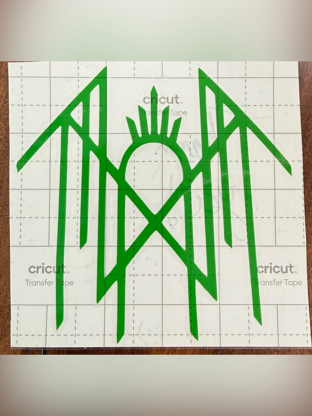 Cricut Green Vinyl Transfer Decal - Angel Wings Design